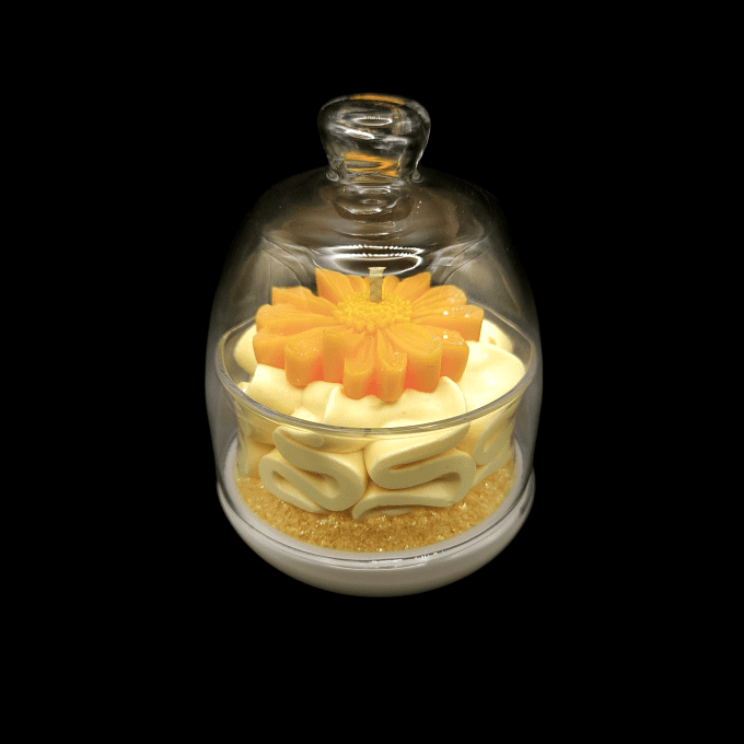 Bougie gourmande sous cloche parfum Pina Colada - Copie