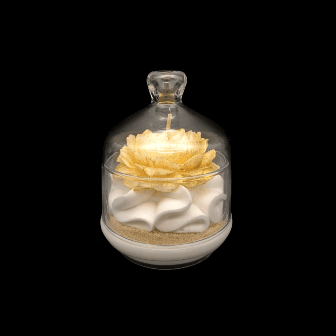 Bougie gourmande sous cloche parfum Sublime élégance