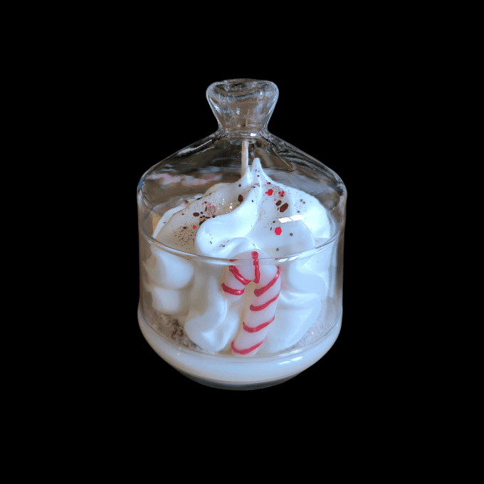 Bougie gourmande sous cloche parfum Sucre d'orge
