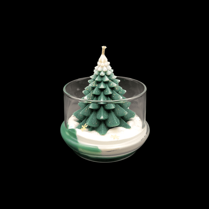 Bougie gourmande sous cloche parfum Sapin de Noel