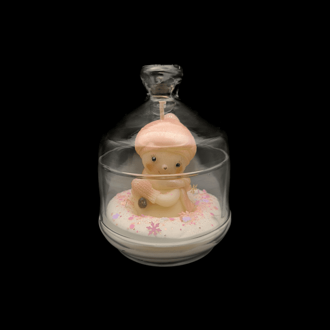 Bougie gourmande sous cloche parfum Snowman Elixir