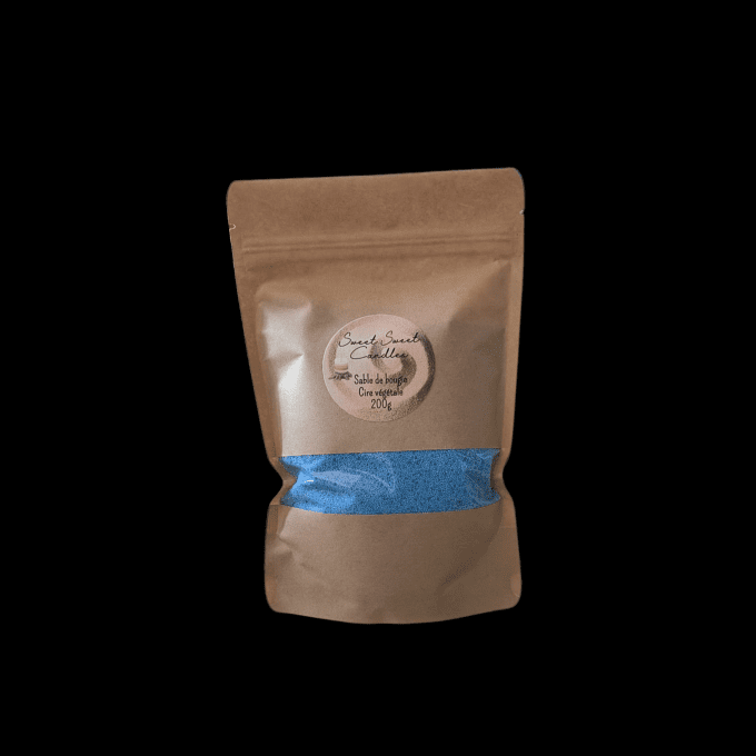 Sable de bougie bleu