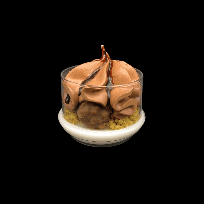 Bougie gourmande sous cloche parfum Rocher Praliné