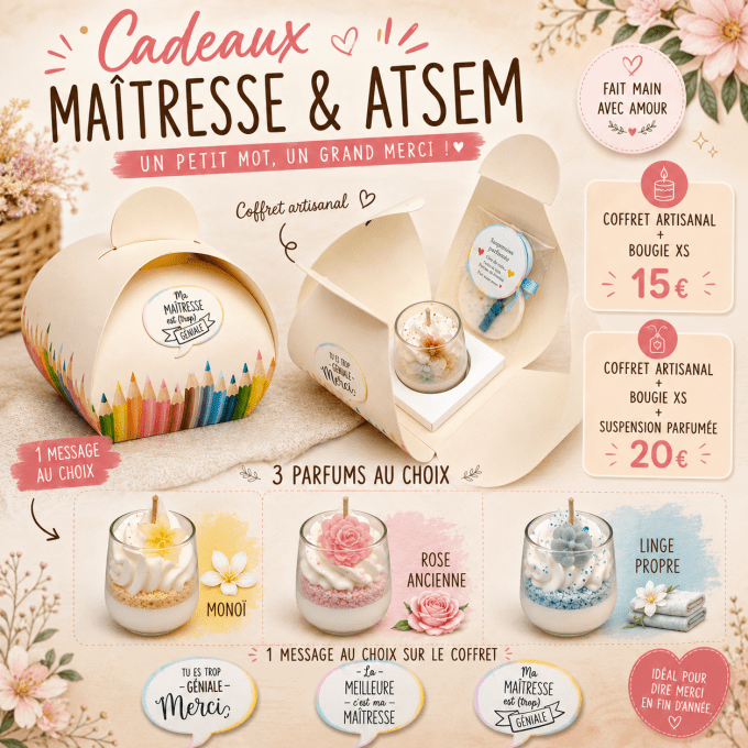 Boite cadeau coffret "merci maîtresse" 
