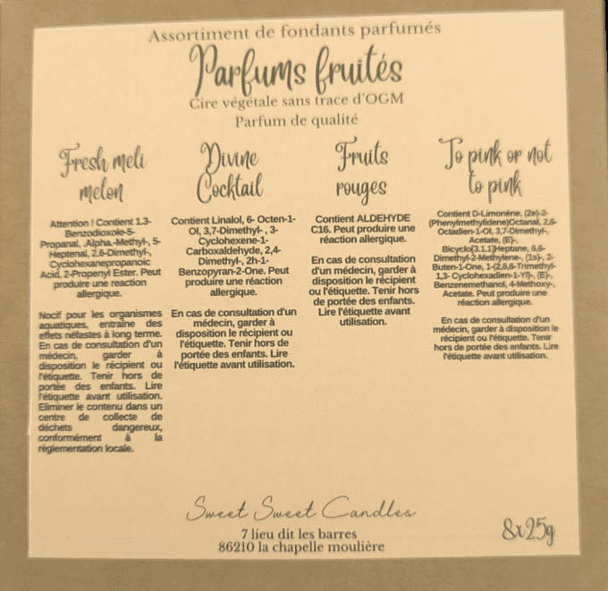 Clamshell de fondants Parfums Fruités