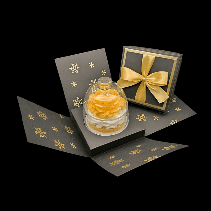 Boîte surprise pour bougie sous cloche
