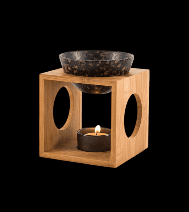 Brûleur bambou céramique noir tacheté