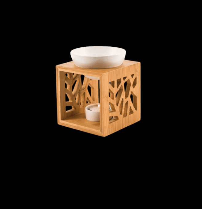 Brûleur bambou céramique blanc